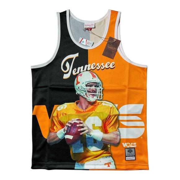 Mitchell & Ness Peyton Manning Black/Orange Tennessee Volunteers Player Tank - Picture 1 of 13